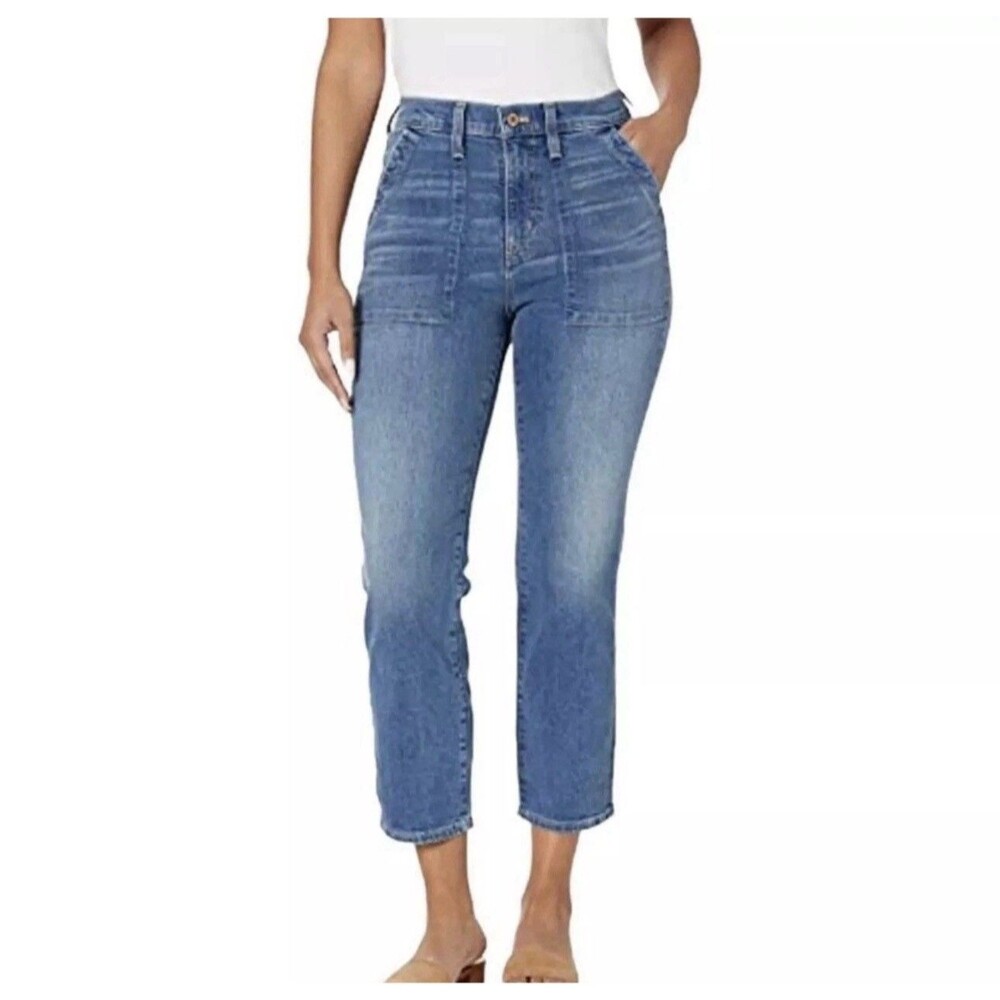 J. Crew Cropped Patch Pocket Straight Ankle Jeans Size 29 Classic Capsule Denim